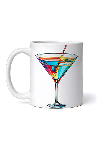 OEM Εξατομικευμένη Λευκή Κούπα, Ποτήρι Κοκτέιλ Μαρτίνι με Καλαμάκι, Inovatix®...