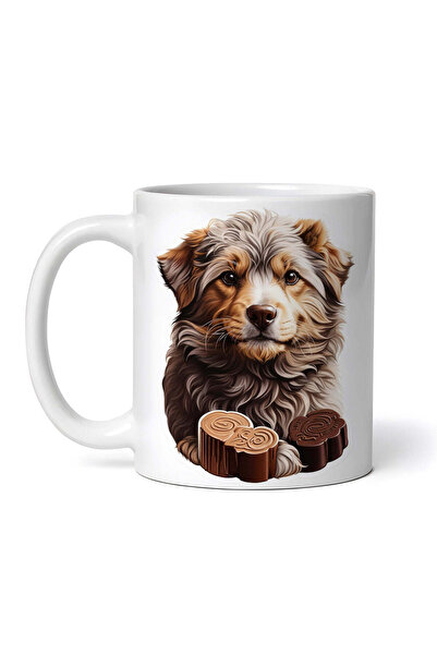 OEM Cană albă personalizată, ciocolată Caine York, INOVATIX®. 330ml