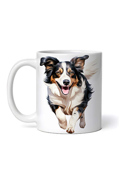 OEM Cană albă personalizată, Collie alergând, INOVATIX®. 330ml