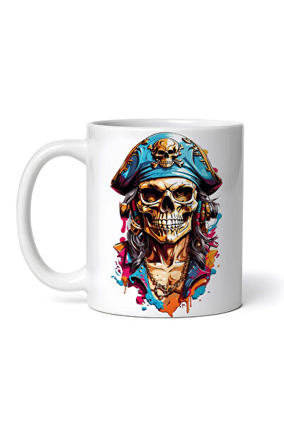 OEM Εξατομικευμένη Λευκή Κούπα, Κρανίο Πειρατή, Inovatix®. 330ml