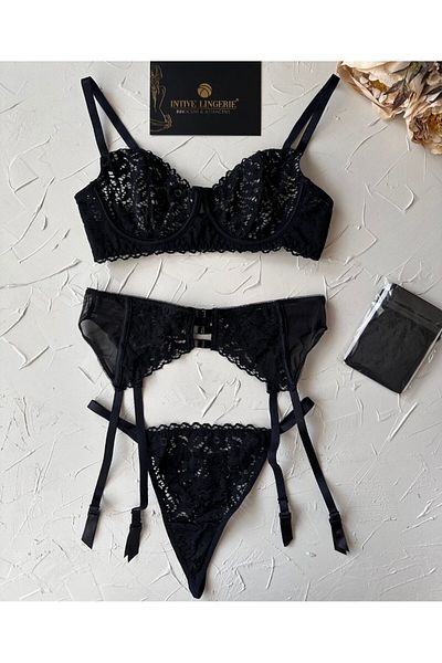 İntive Lingerie Nbb Lace Garter Stocking Underwire Bra Garter Thong Stocking Design Garter Suit