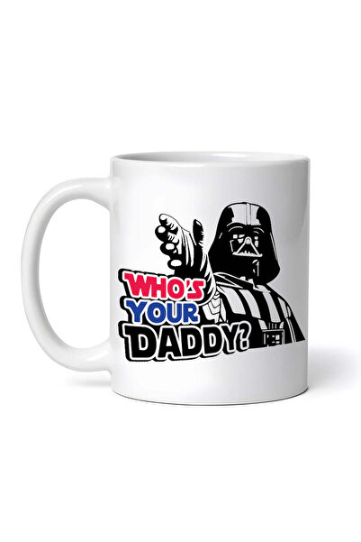 OEM Cană albă personalizată, Cine e tăticul tău Star Wars, INOVATIX®. 330ml