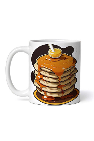 OEM Εξατομικευμένη λευκή κούπα, Πανκέικ με καραμέλα και μέλι, INOVATIX®. 330ml