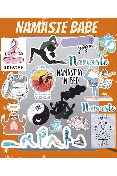 hediyenebak Yoga Series 2 Sticker Set |   Laptop Agenda Pc Tablet Phone Notebook Sticker Bullet Journal