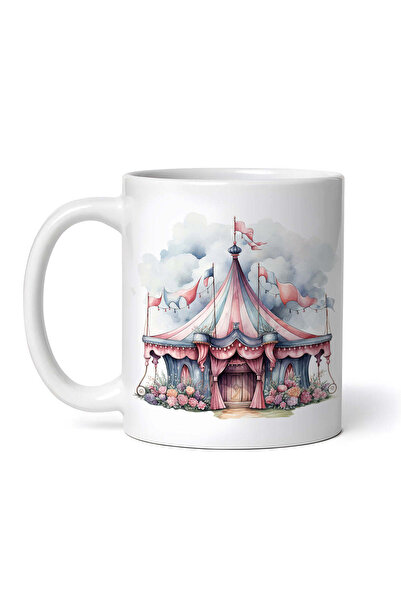 OEM Εξατομικευμένη Λευκή Κούπα, Τσίρκο με Λουλούδια, Inovatix®. 330ml