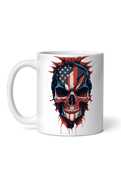 INOVATIX Personalized white mug, Skull America, INOVATIX®. 330ml