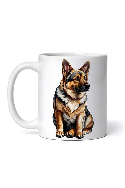 OEM Cană albă personalizată, Ciobănesc German, Inovatix®. 330 ml
