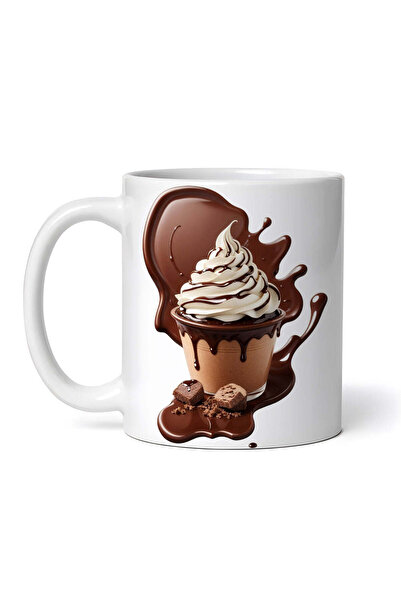 OEM Cană albă personalizată, Cafea cu frișcă și ciocolată, INOVATIX®. 330ml