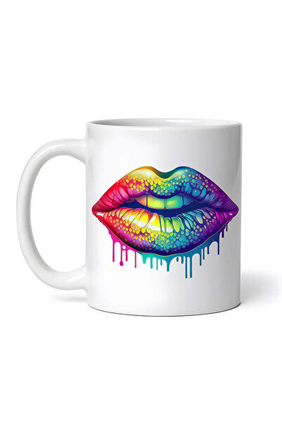 OEM Εξατομικευμένη λευκή κούπα, Sexy Airbrush Lips, INOVATIX®. 330ml