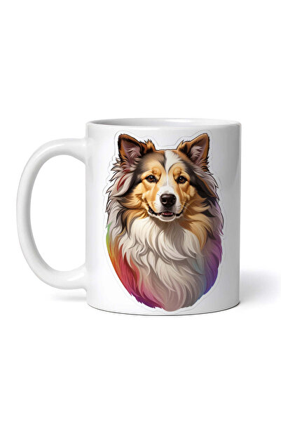 OEM Cană albă personalizată, câine Collie, Inovatix®. 330 ml