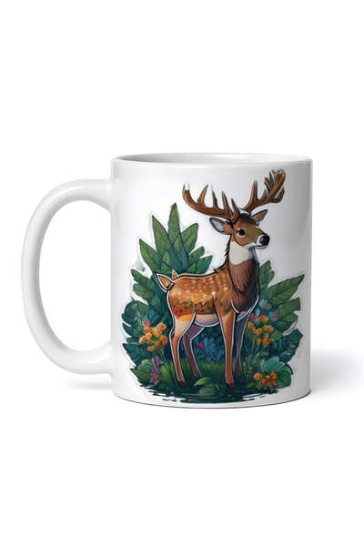INOVATIX Personalized White Mug, Deer In The Grove, Inovatix®. 330ml