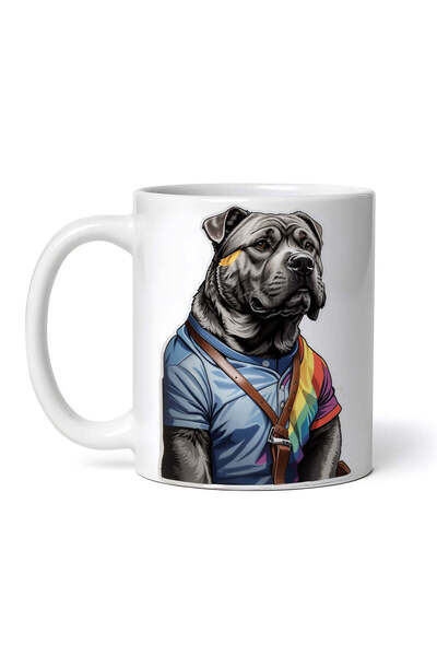 OEM Cană albă personalizată, Cane Corso cu cămașă, Inovatix®. 330 ml