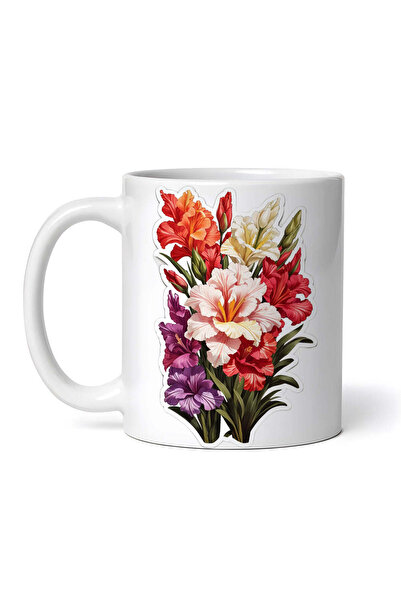 OEM Cană albă personalizată, buchet de gladiole, INOVATIX®. 330ml