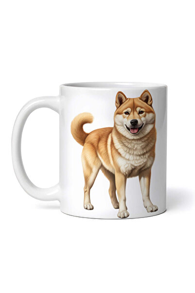 OEM Cană albă personalizată, câine Shiba Inu cu limba scoasă, INOVATIX®. 330ml