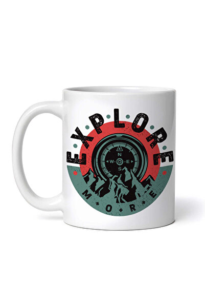 OEM Cană albă personalizată, Camping Explore More, INOVATIX®. 330 ml