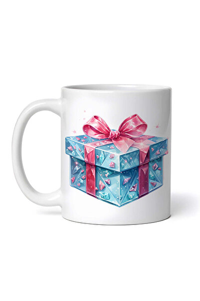 OEM Εξατομικευμένη Λευκή Κούπα, Χριστουγεννιάτικο Ροζ Μπλε Κουτί Δώρου, Inova...