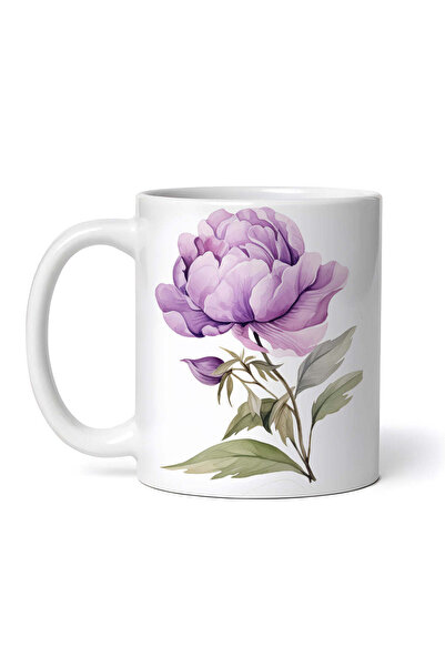 OEM Cană albă personalizată, Lilac Peony, INOVATIX®. 330ml
