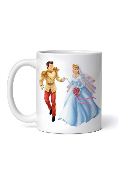 OEM Εξατομικευμένη λευκή κούπα, Η Σταχτοπούτα παντρεύεται τον πρίγκιπα, INOVA...