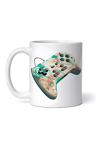 OEM Cană albă personalizată, controler Nint3ndo cu flori, INOVATIX®. 330ml