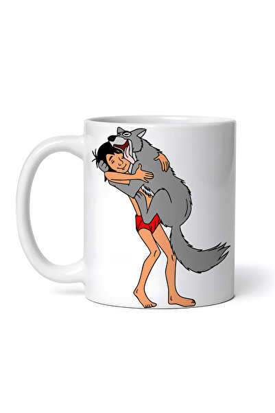 OEM Cană albă personalizată, Cartea Junglei Akela îl linge pe Mowgli, Inovati...