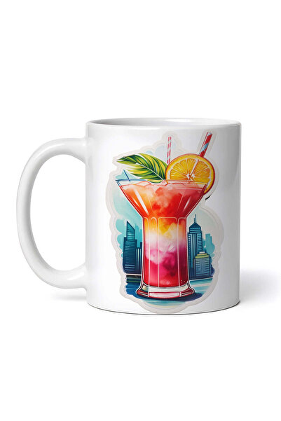 OEM Εξατομικευμένη λευκή κούπα, Cocktail Daiquir με καλαμάκι, INOVATIX®. 330ml