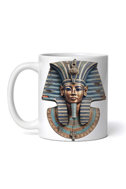 OEM Cană albă personalizată, bust faraon egiptean, INOVATIX®. 330ml