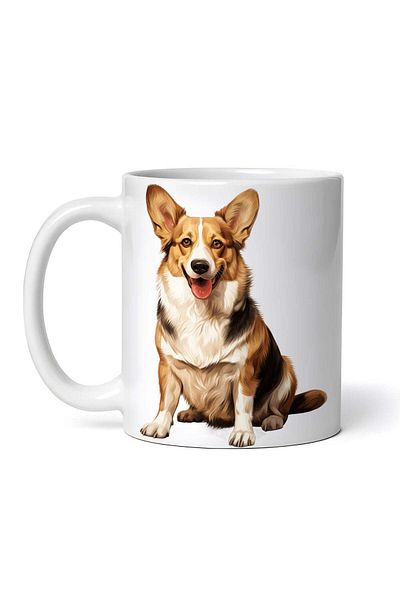 OEM Personalized White Mug, Cardigan Welsh Corgi Sitting, Inovatix®. 330ml