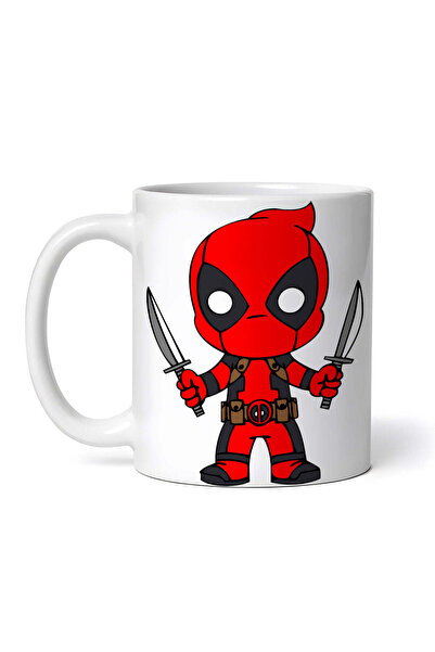 OEM Cană albă personalizată, Chibi Deadpool cu ​​arme, INOVATIX®. 330ml
