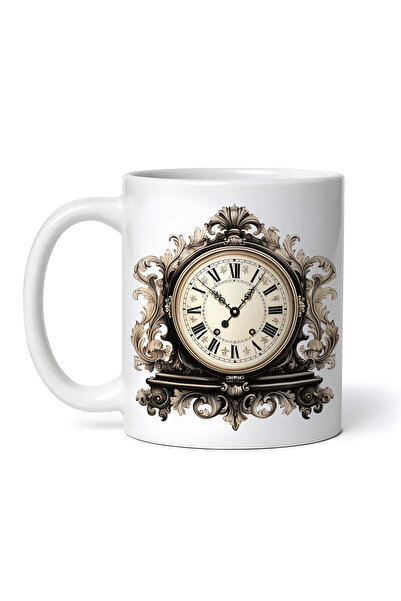 OEM Cană albă personalizată, ceas vintage Adonis, INOVATIX®. 330ml