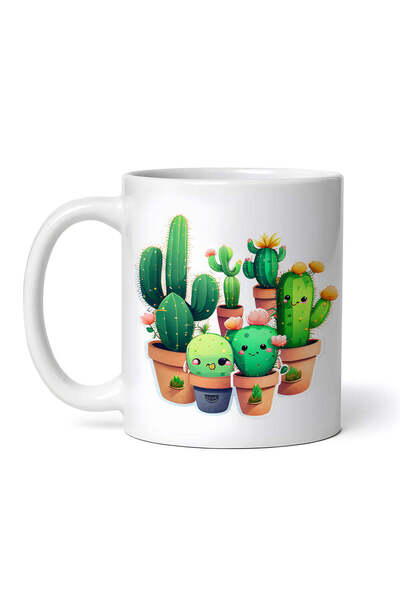 OEM Cană albă personalizată, Cactus, INOVATIX®. 330ml