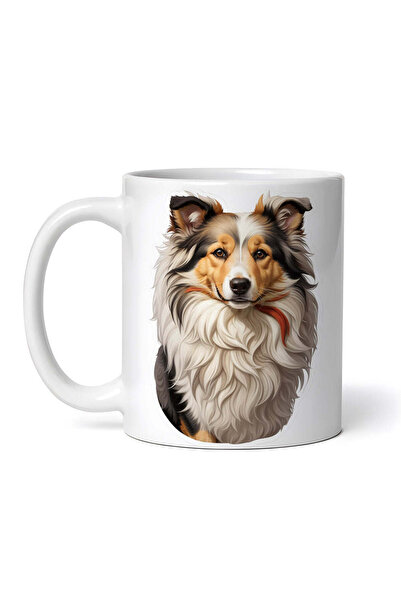 OEM Cană albă personalizată, câine Collie, INOVATIX®. 330ml