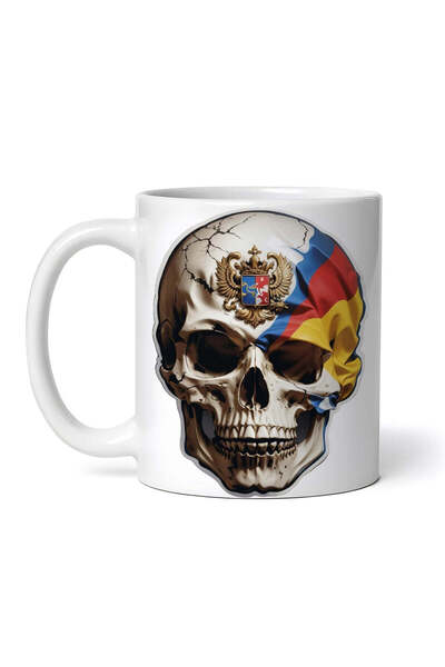 OEM Εξατομικευμένη Λευκή Κούπα, Κρανίο με Οικόσημο, Inovatix®. 330ml