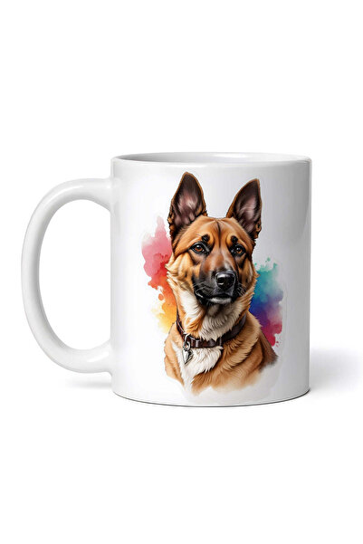 OEM Cană albă personalizată, câine Belgian Malinois, Inovatix®. 330 ml