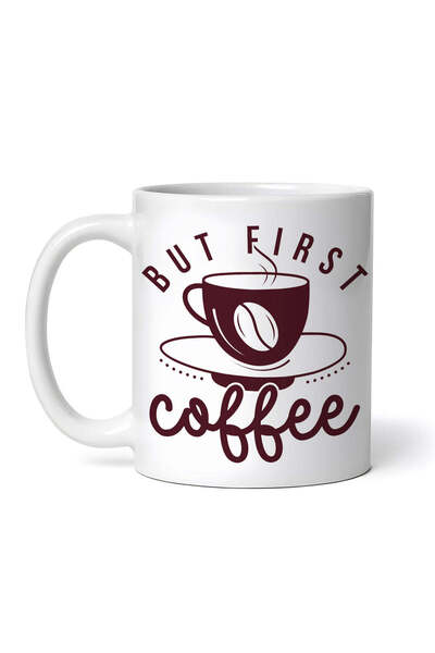 OEM Εξατομικευμένη λευκή κούπα, Αλλά πρώτα καφές, INOVATIX®. 330 ml