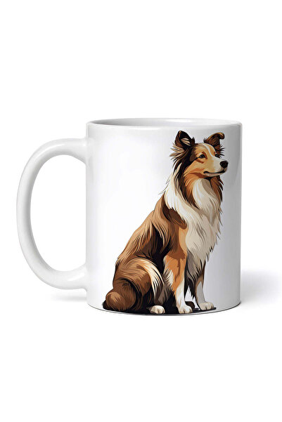 OEM Cană albă personalizată, câine Collie, INOVATIX®. 330ml