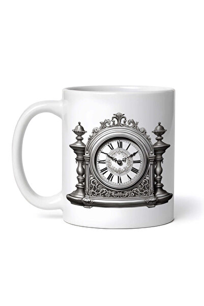 OEM Cană albă personalizată, ceas vintage Amedeo, INOVATIX®. 330ml