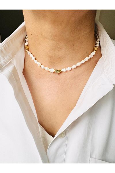 DEVİ fashion Seashell Summer Necklace 43 cm