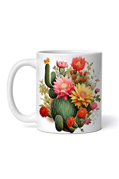 OEM Cană albă personalizată, cactuși Calliope înfloriți, INOVATIX®. 330ml