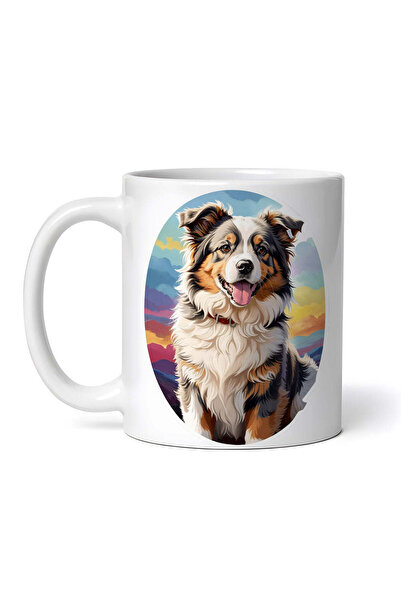 OEM Cană albă personalizată, câine ciobănesc australian, Inovatix®. 330 ml