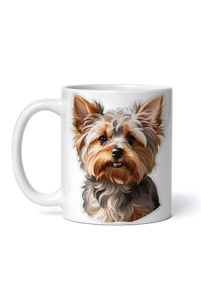 OEM Cană albă personalizată, câine Yorkshire terrier, INOVATIX®. 330 ml