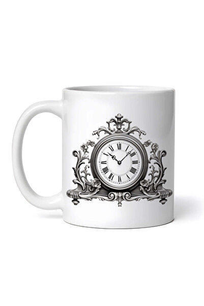 OEM Cană albă personalizată, ceas vintage Abas, Inovatix®. 330 ml