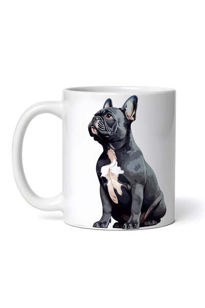 OEM Εξατομικευμένη λευκή κούπα, Γαλλικό Μπουλντόγκ, INOVATIX®. 330ml