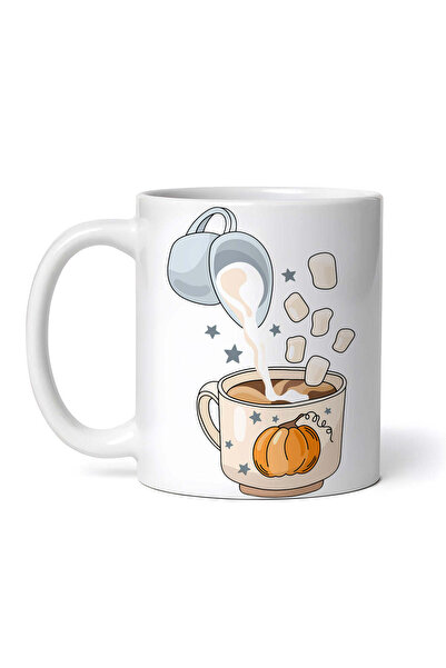 OEM Εξατομικευμένη λευκή κούπα, καφές με γεύση κολοκύθας, INOVATIX®. 330ml