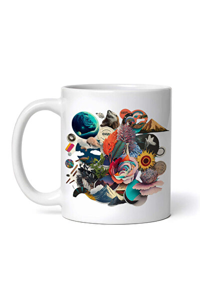 OEM Cană albă personalizată, colaj din diverse materiale, Inovatix®. 330 ml