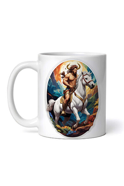 OEM Cană albă personalizată, Centaur cu coarne, Inovatix®. 330 ml