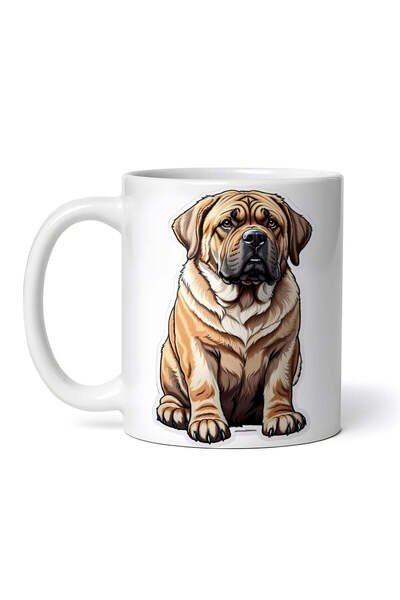 OEM Cană albă personalizată, câine Mastiff, INOVATIX®. 330ml