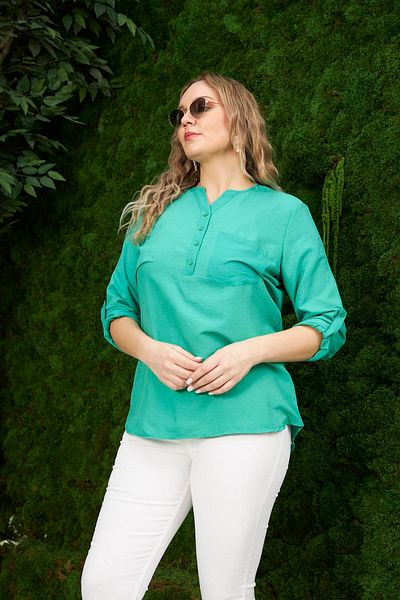 RMG Large Size Blouse Judge Collar