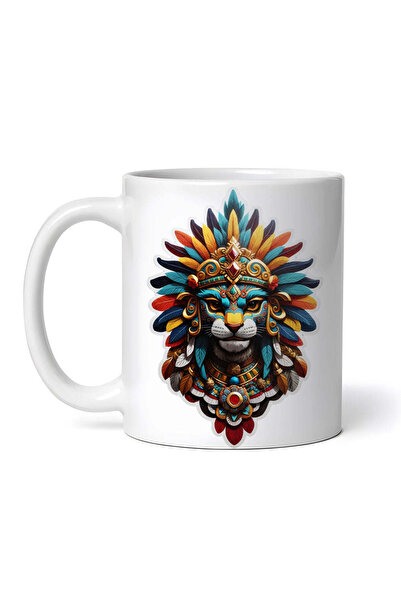 OEM Εξατομικευμένη λευκή κούπα, μυθολογικό πλάσμα Cipactli με φτερά, INOVATIX...