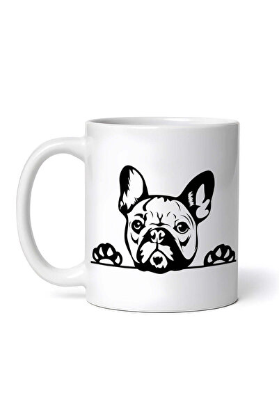 OEM Cană albă personalizată, Bulldog Francez Atent, INOVATIX®. 330ml