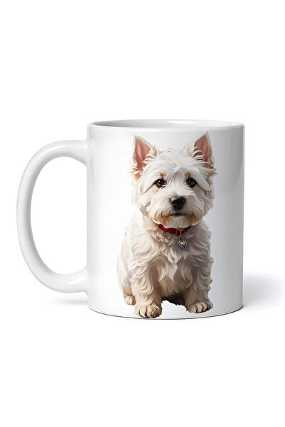 OEM Εξατομικευμένη λευκή κούπα, σκύλος West Highland Terrier με κολάρο, INOVA...
